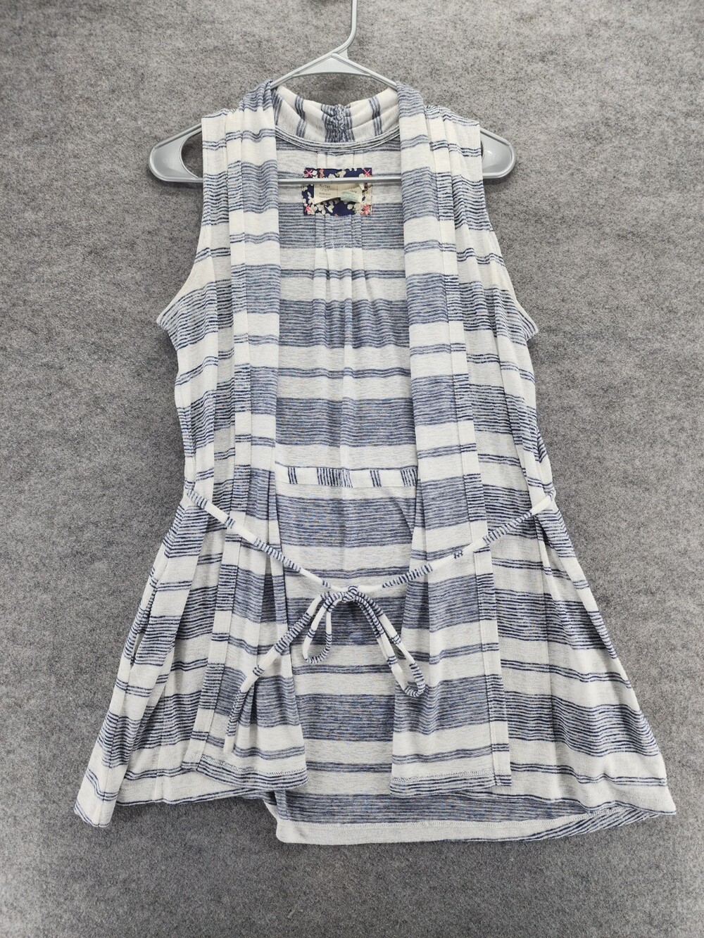 Saturday Sunday Anthropologie Cardigan Womens Medium Open Front Blue Striped